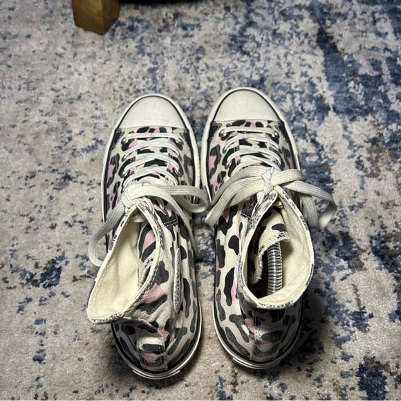 Converse Custom Chuck Taylor All Star Lift Platform By You Pink Cow Sneakers - Picture 8 of 11